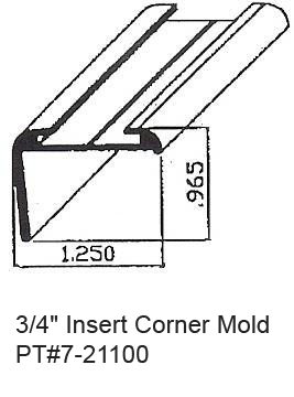 3/4" Insert Corner RV Mold PT#7-21100 3/4" Insert Corner RV Mold & Trim PT#7-21100