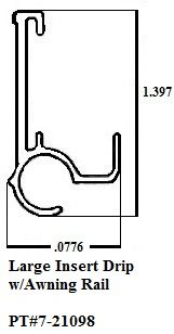 RV Large Insert Drip with Awning Rail PT#7-21098