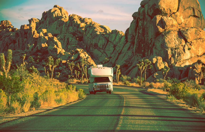 Camper in Joshua Tree